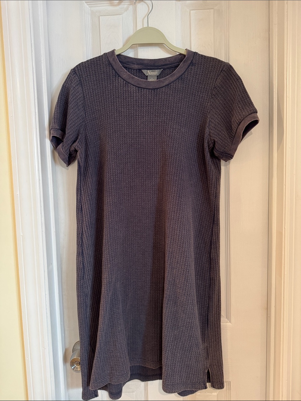 Natural Reflections Slate Purple Short Sleeve Knit Dress